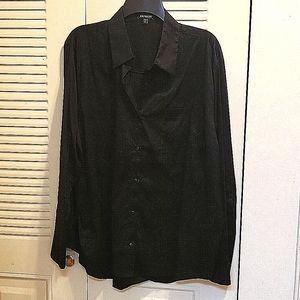 Button Down Black Boyfriend Shirt